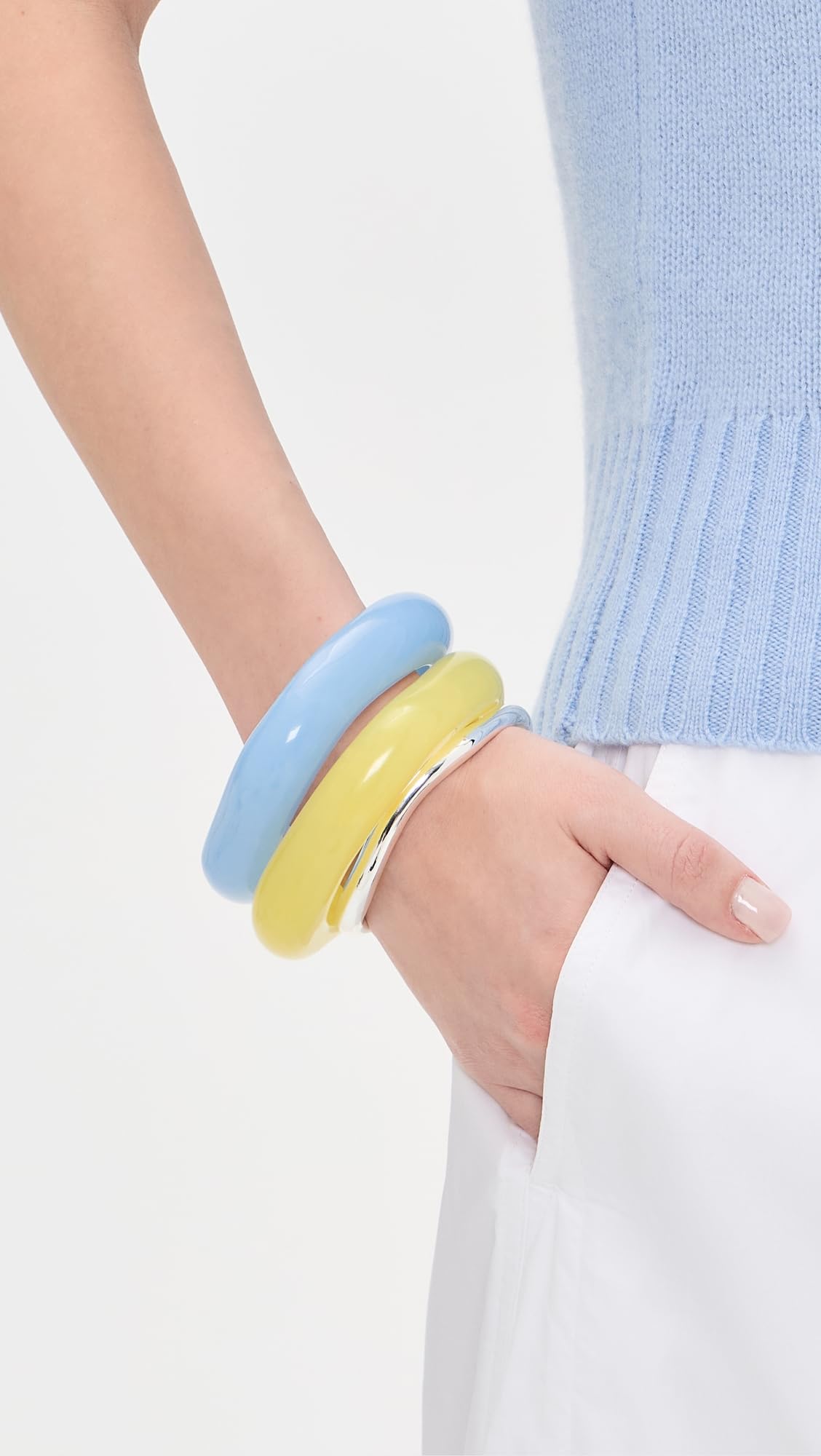 Madewell Women's Sculptural Resin Bangle Bracelet Set thumbnail