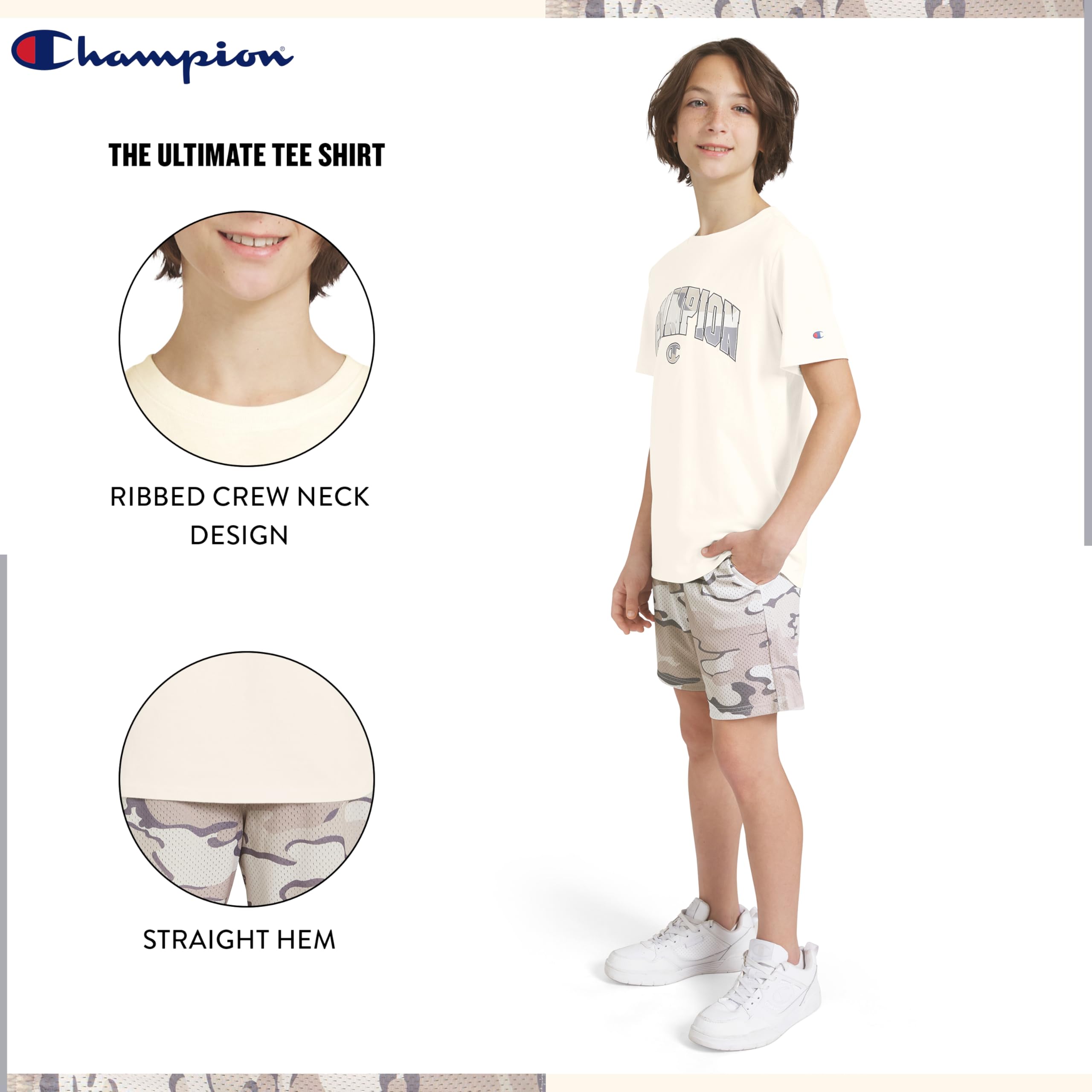 Champion Boys 2 Piece Short Sleeve Shirt and Mesh Shorts Sets thumbnail
