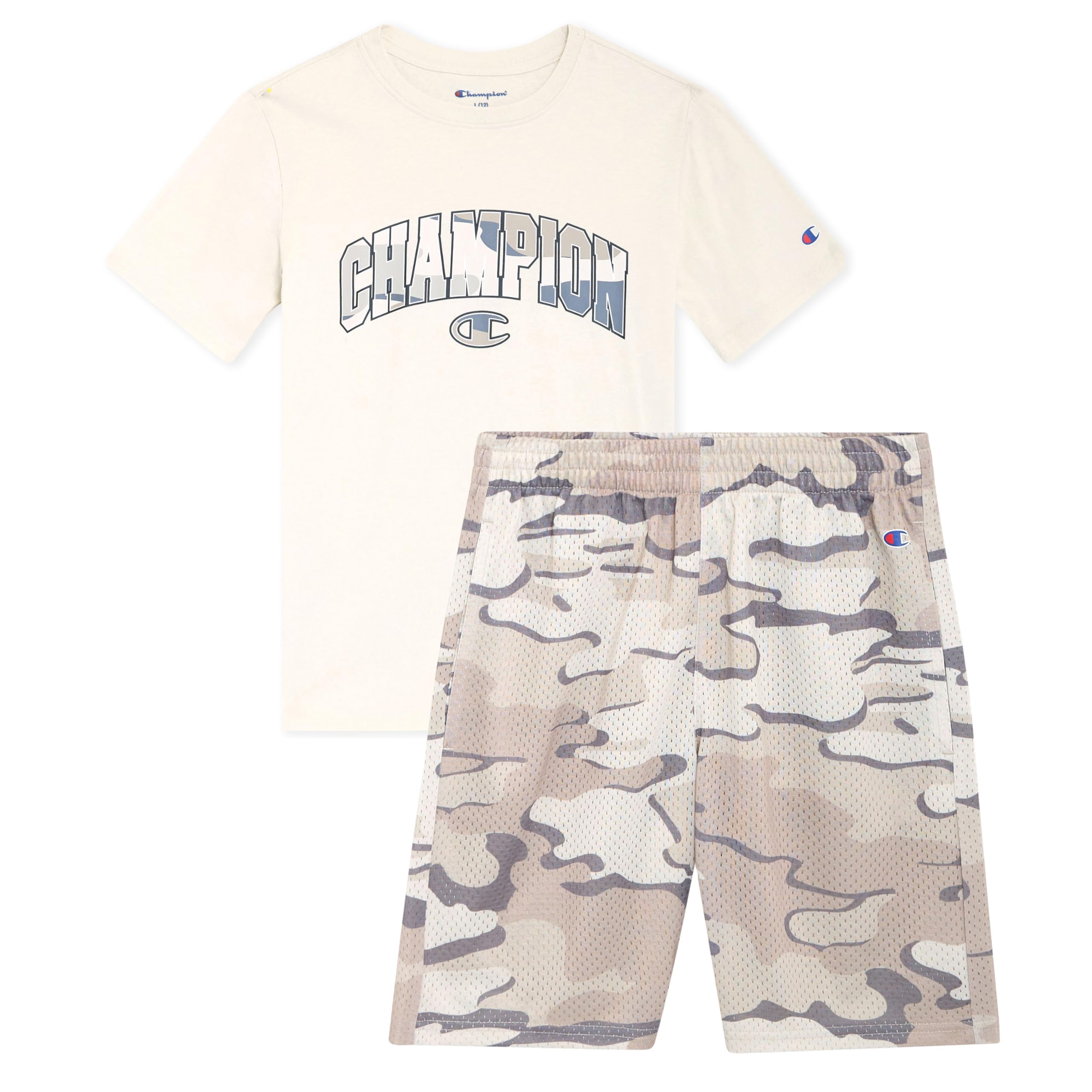Champion Boys 2 Piece Short Sleeve Shirt and Mesh Shorts Sets thumbnail