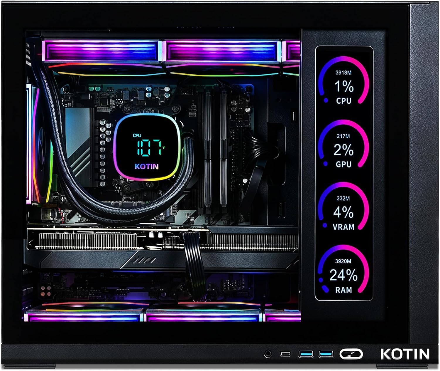 KOTIN Prebuilt Gaming PC RTX 5070 12GB, Ryzen 7 9700X, 32GB DDR5, 1TB SSD thumbnail