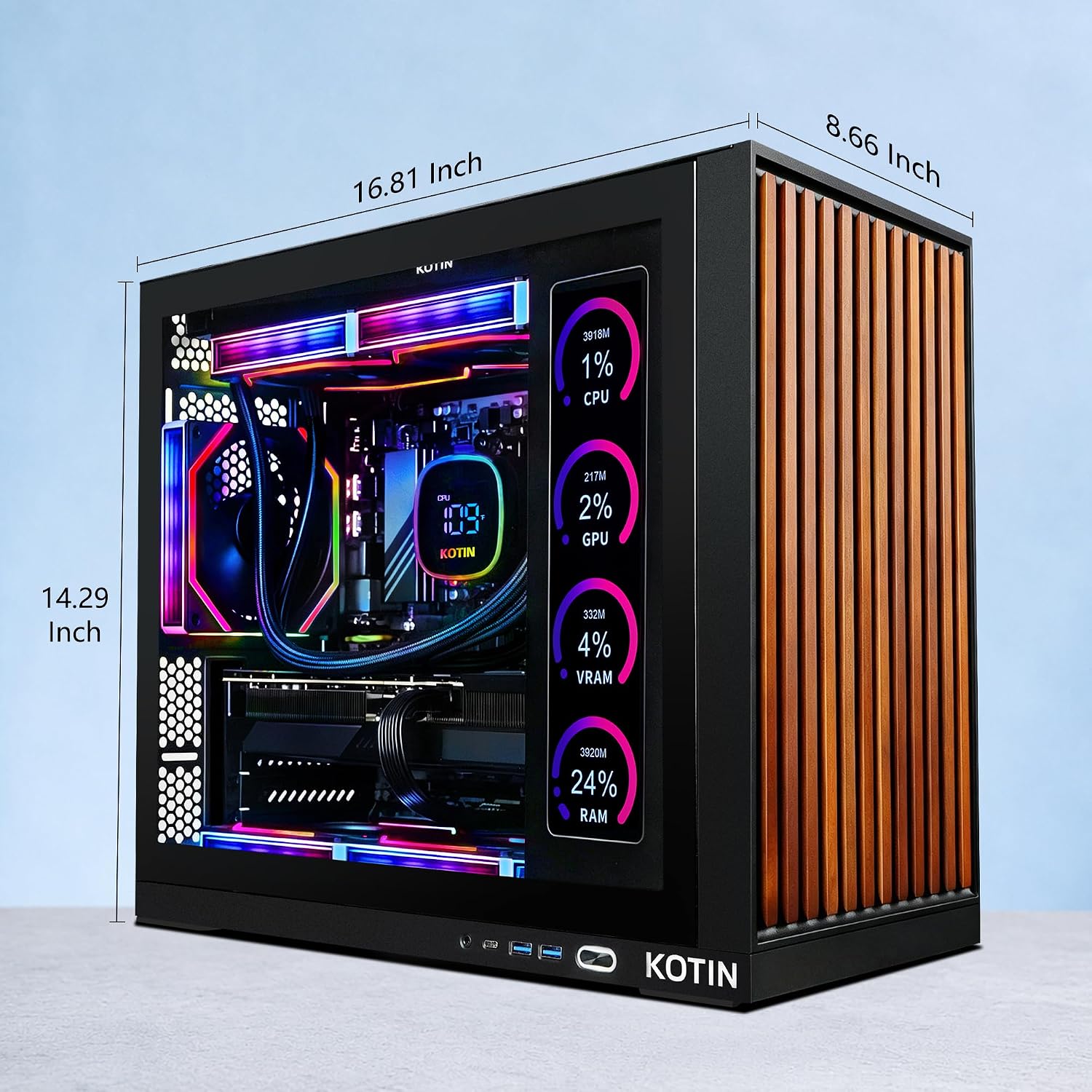 KOTIN Prebuilt Gaming PC RTX 5070 12GB, Ryzen 7 9700X, 32GB DDR5, 1TB SSD thumbnail