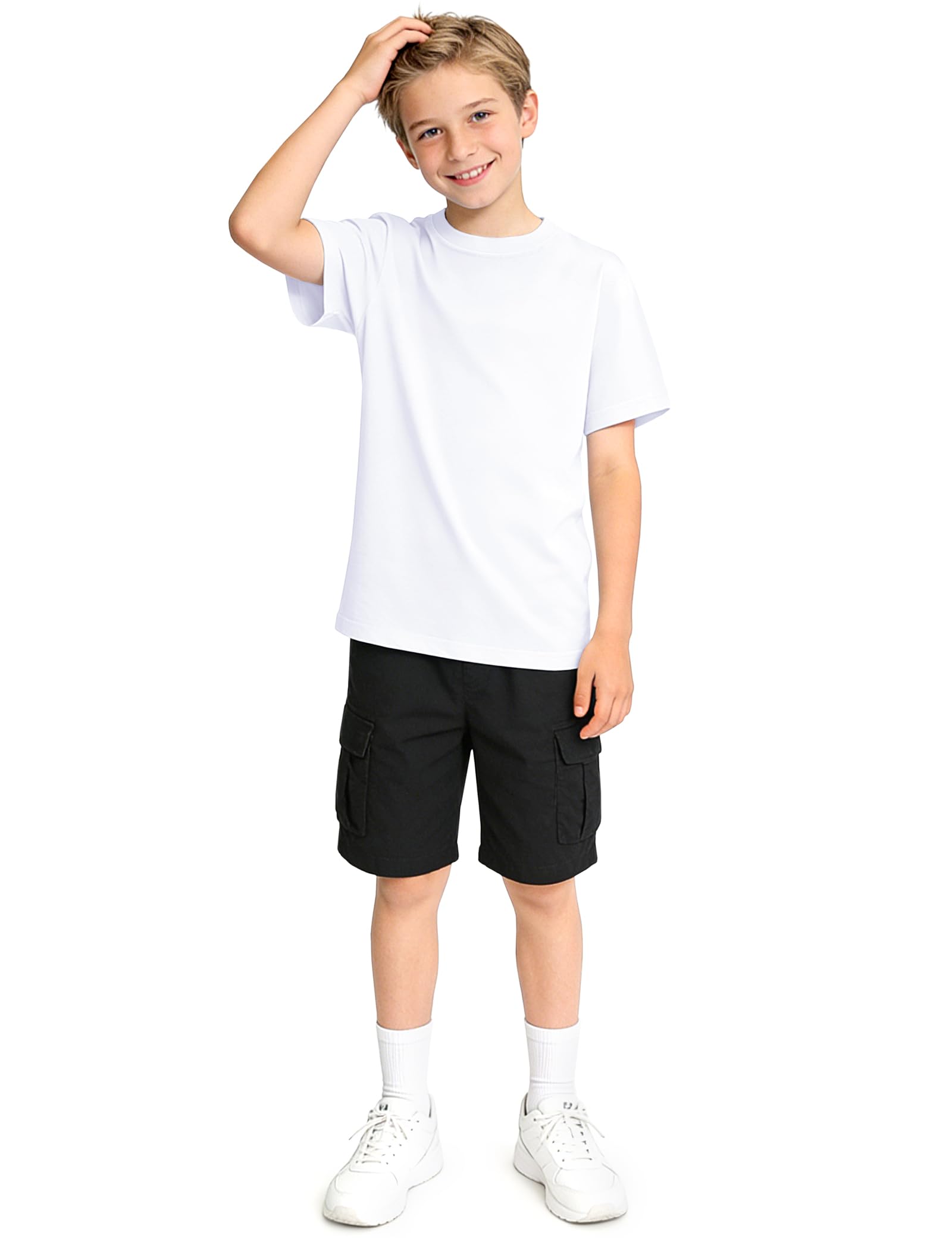 KEREDA Boys Short Sleeve Shirts Kids Summer T-Shirts Casual Plain Tops Tees thumbnail