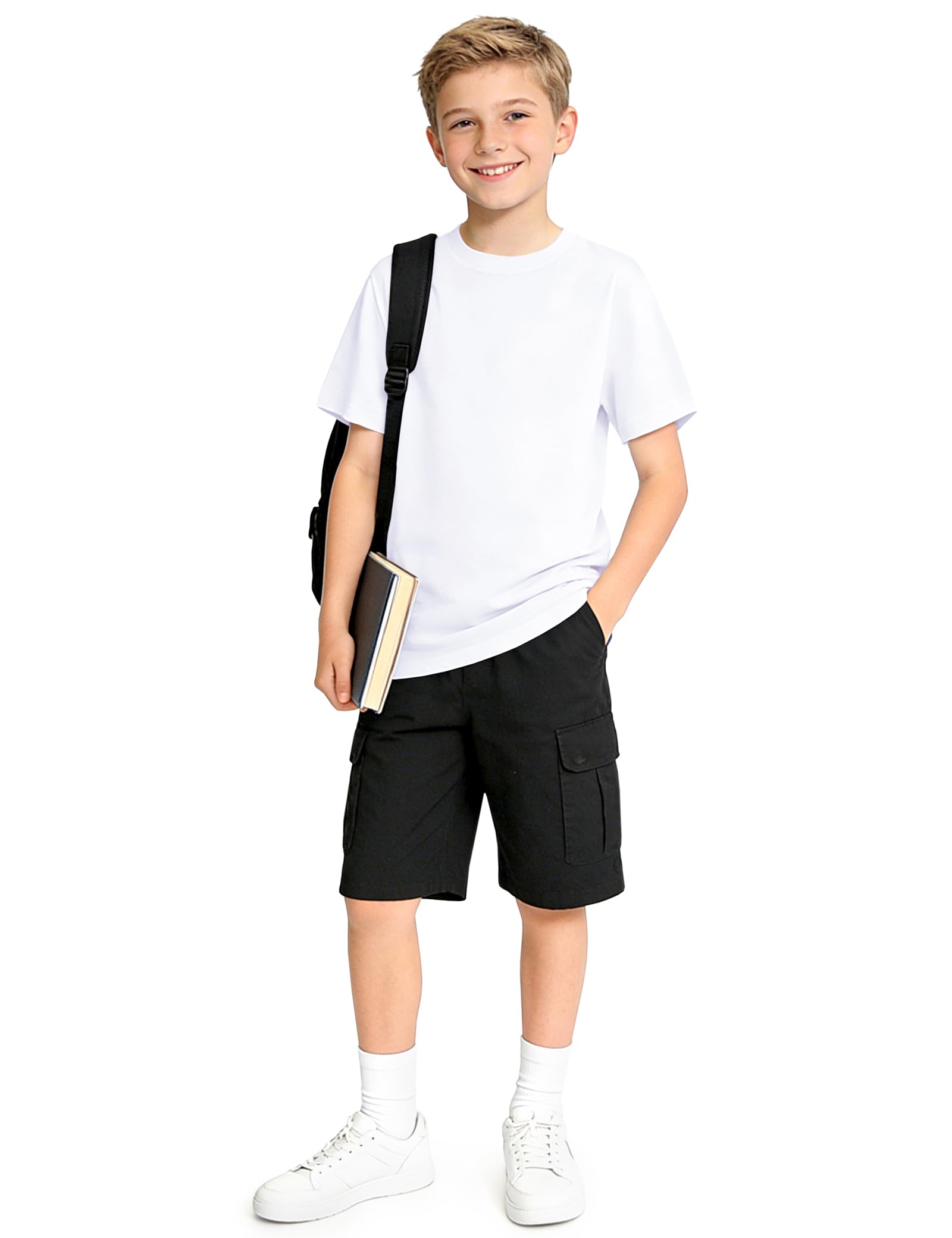 KEREDA Boys Short Sleeve Shirts Kids Summer T-Shirts Casual Plain Tops Tees thumbnail