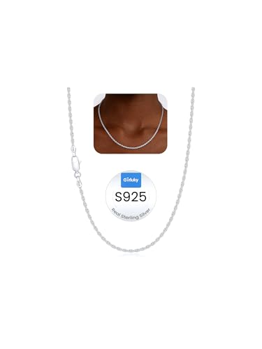 1.5mm 2mm Rope Chain 925 Sterling Silver Chain Necklace for Women, Durable Sturdy Women's Chains Necklace, 16 18 20 22 24 26 Inch thumbnail