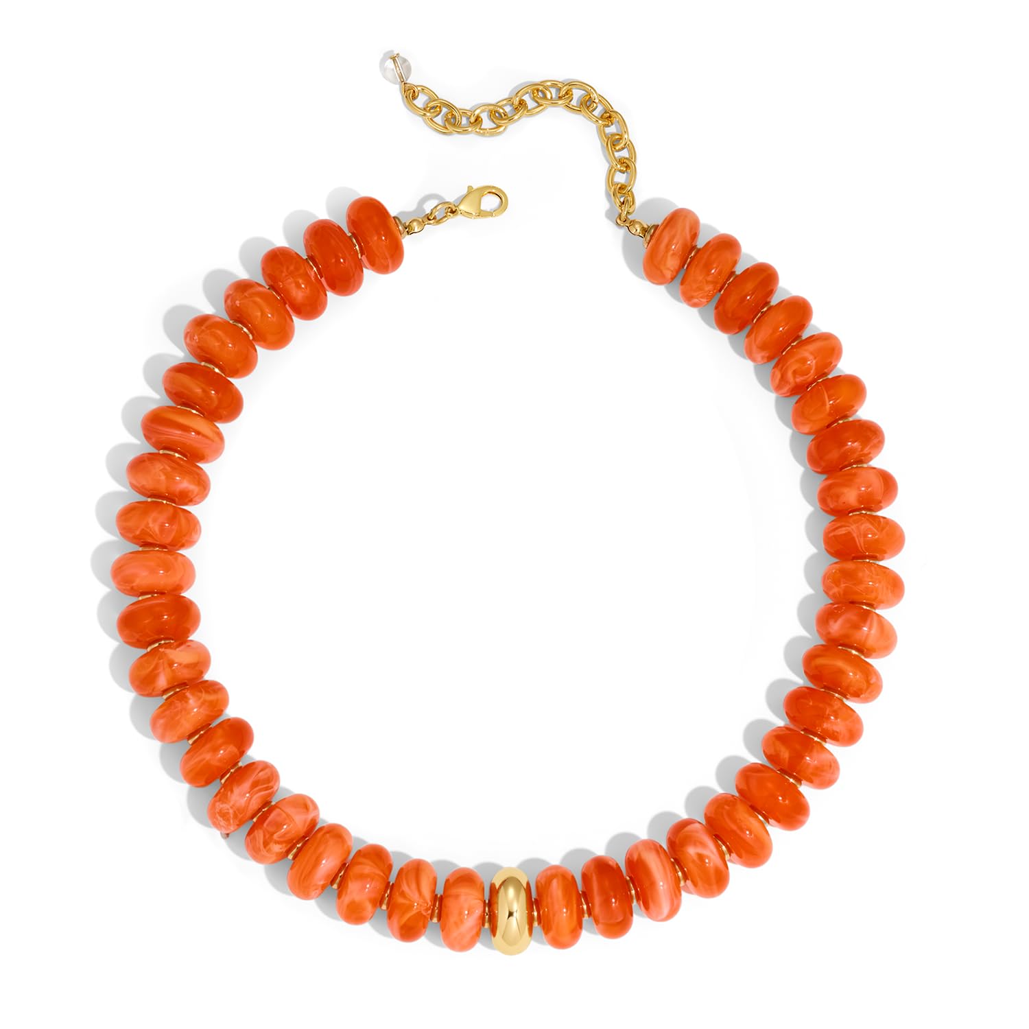 LILIE&WHITE Colorful Chunky Beaded Necklaces for Women Beach Choker Necklace Rainbow Resin Statement Necklace Jewelry Gift for Women