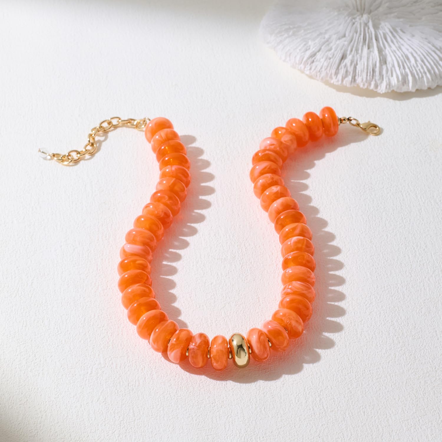 LILIE&WHITE Colorful Chunky Beaded Necklaces for Women Beach Choker Necklace Rainbow Resin Statement Necklace Jewelry Gift for Women thumbnail