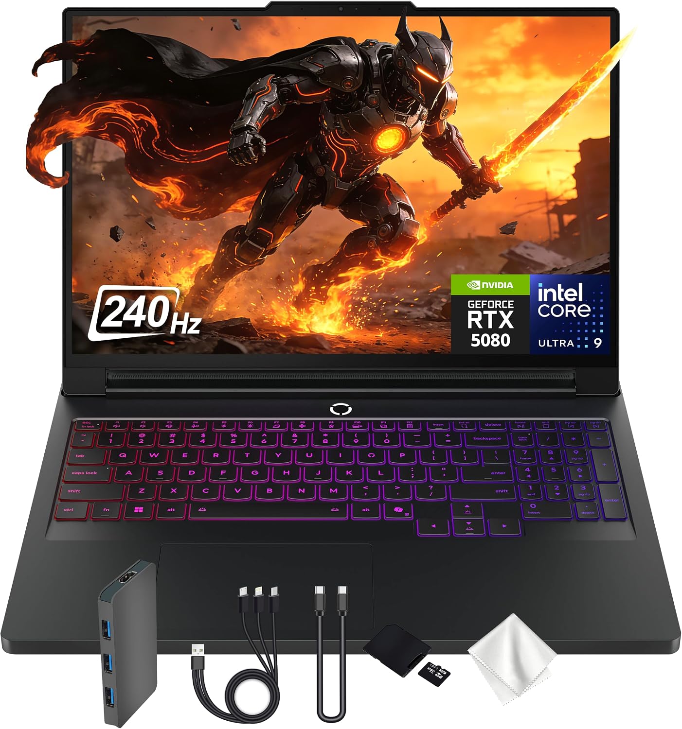 Lenovo Legion Pro 7i 16" WQXGA 240Hz Gaming Laptop, Intel Core Ultra 9 275HX, GeForce RTX 5080 GDDR7, 32GB DDR5, 2TB Storage (1TB PCIe SSD&1TB Docking Station), Backlit Keyboard, Win 11 Pro, Black