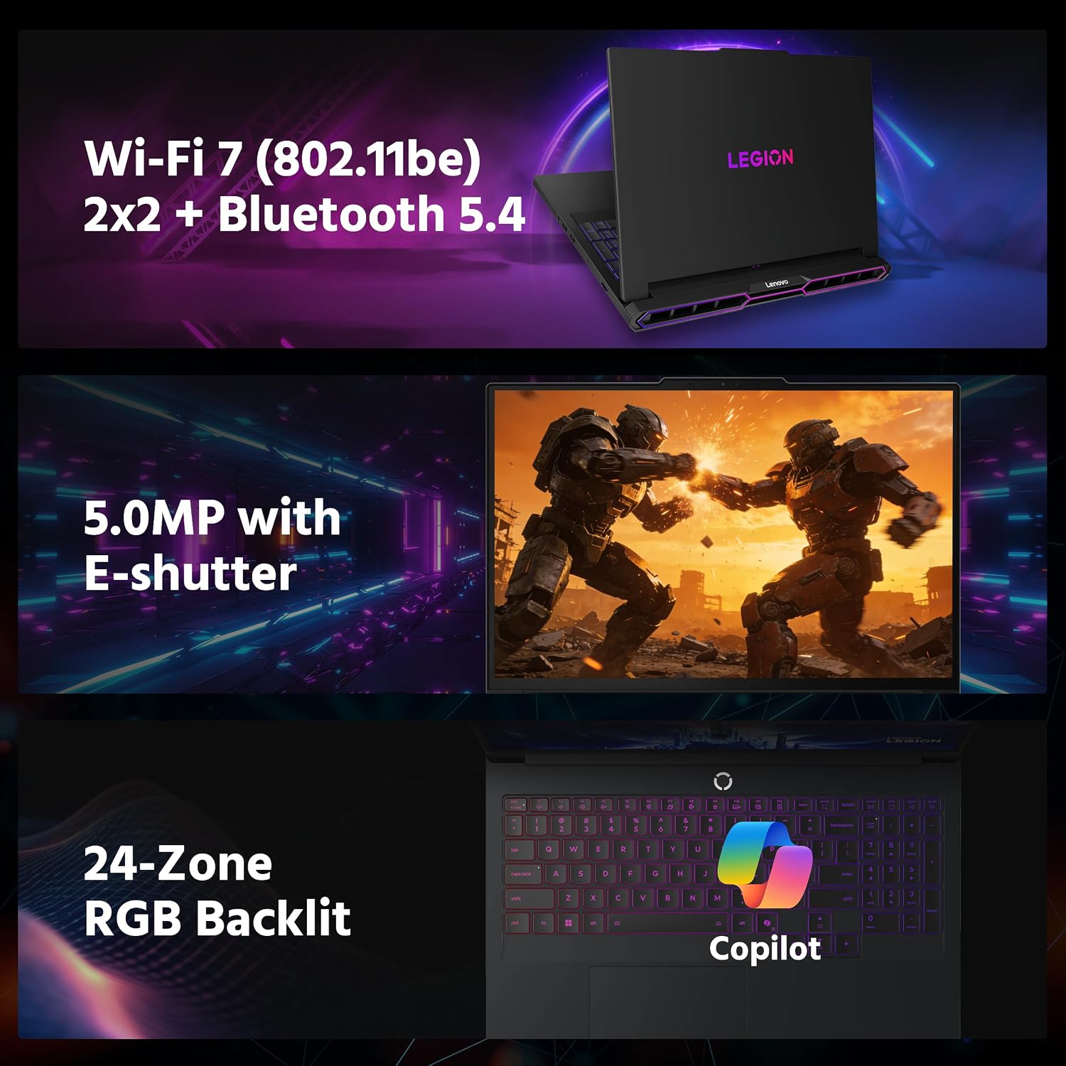 Lenovo Legion Pro 7i 16" WQXGA 240Hz Gaming Laptop, Intel Core Ultra 9 275HX, GeForce RTX 5080 GDDR7, 32GB DDR5, 2TB Storage (1TB PCIe SSD&1TB Docking Station), Backlit Keyboard, Win 11 Pro, Black thumbnail