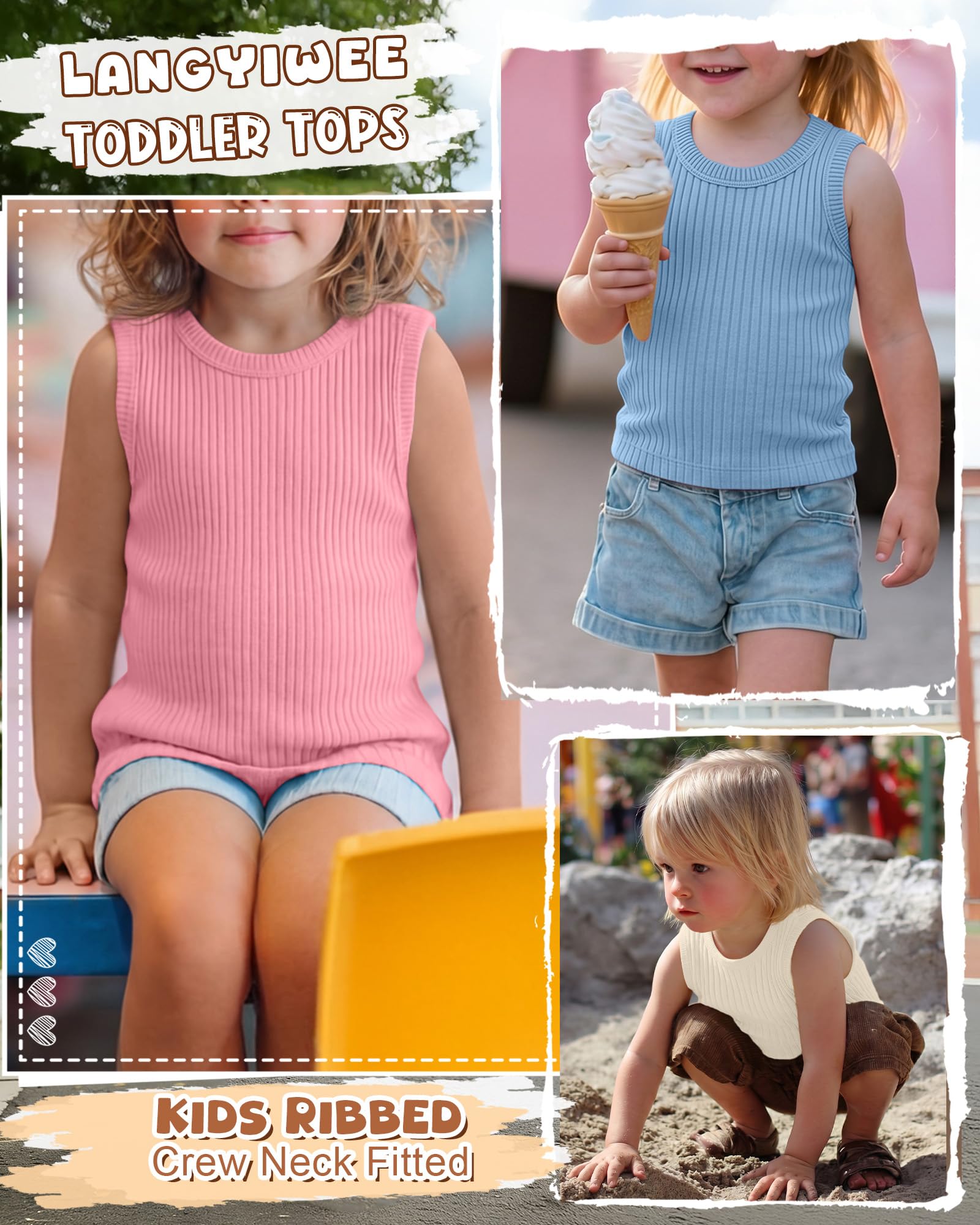 3 Pack Baby Girl's Tank Tops 18M-5T Toddler Ribbed Camisole Sleeveless Crew Neck Shirts Basic Summer Undershirts thumbnail
