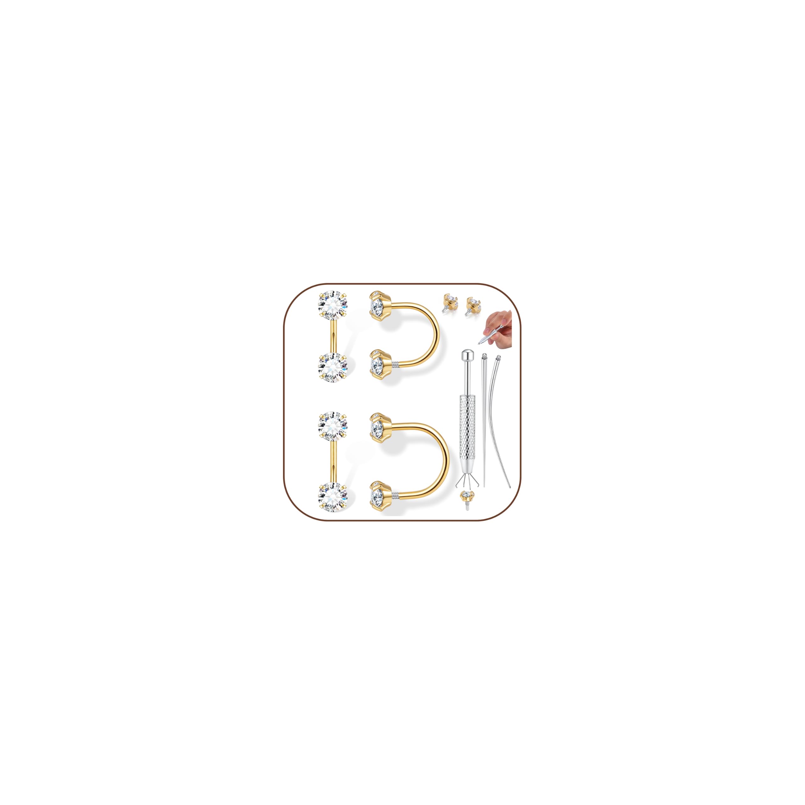 ORAZIO 18G Half Huggie Earrings Jacket Pack for Women Hypoallergenic Loop Hoop Backless Earring Stacks Set Small Cubic Zirconia Screwback Studs Jewelry Gifts for Women Men Trendy