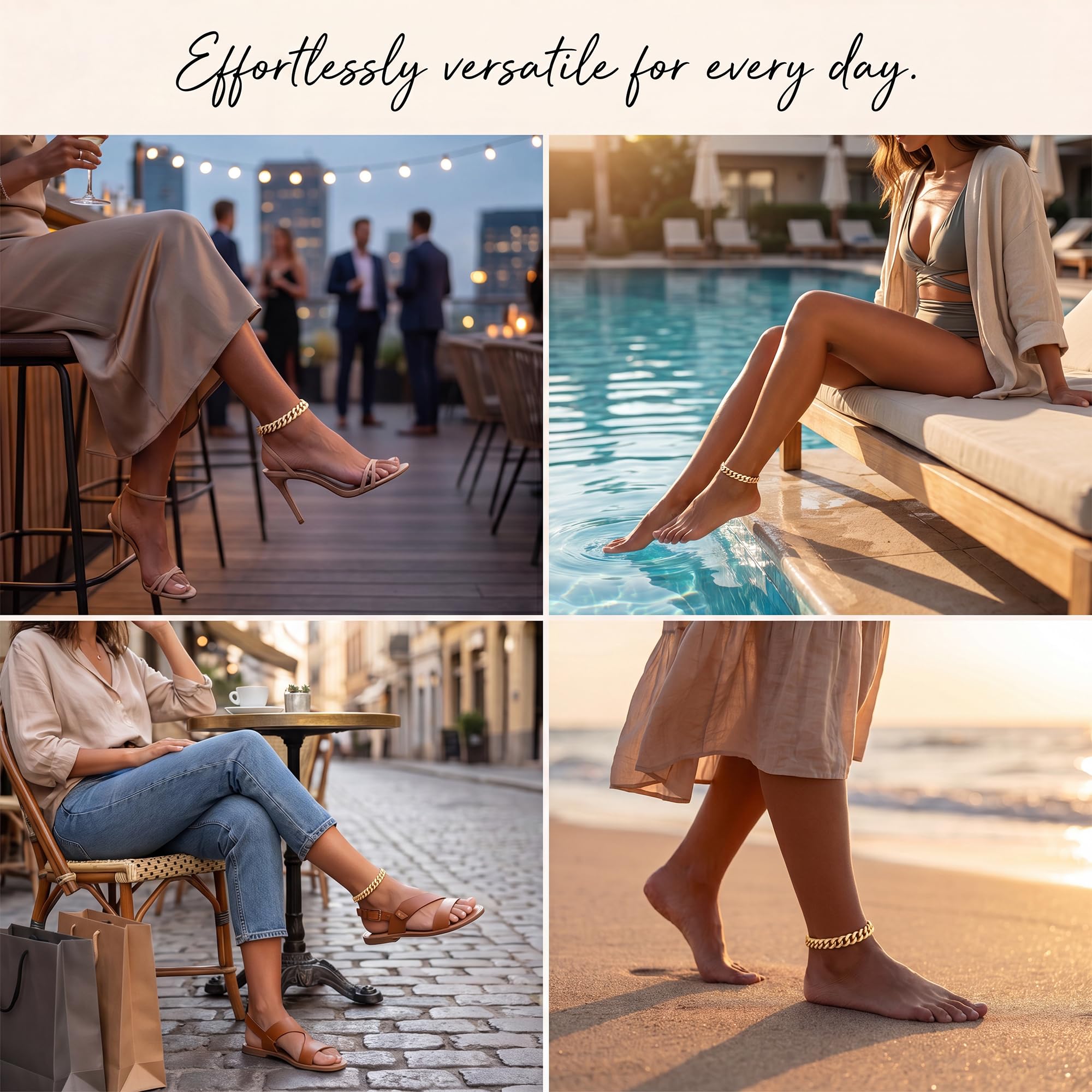 Width-12mm Chunky Cuban Link Ankle Bracelets for Women Waterproof, 18K Gold/Silver Plated Anklets Cubic Zirconia Adjustable Thick Chain Trendy Beach Summer Fashion Jewelry Gift thumbnail