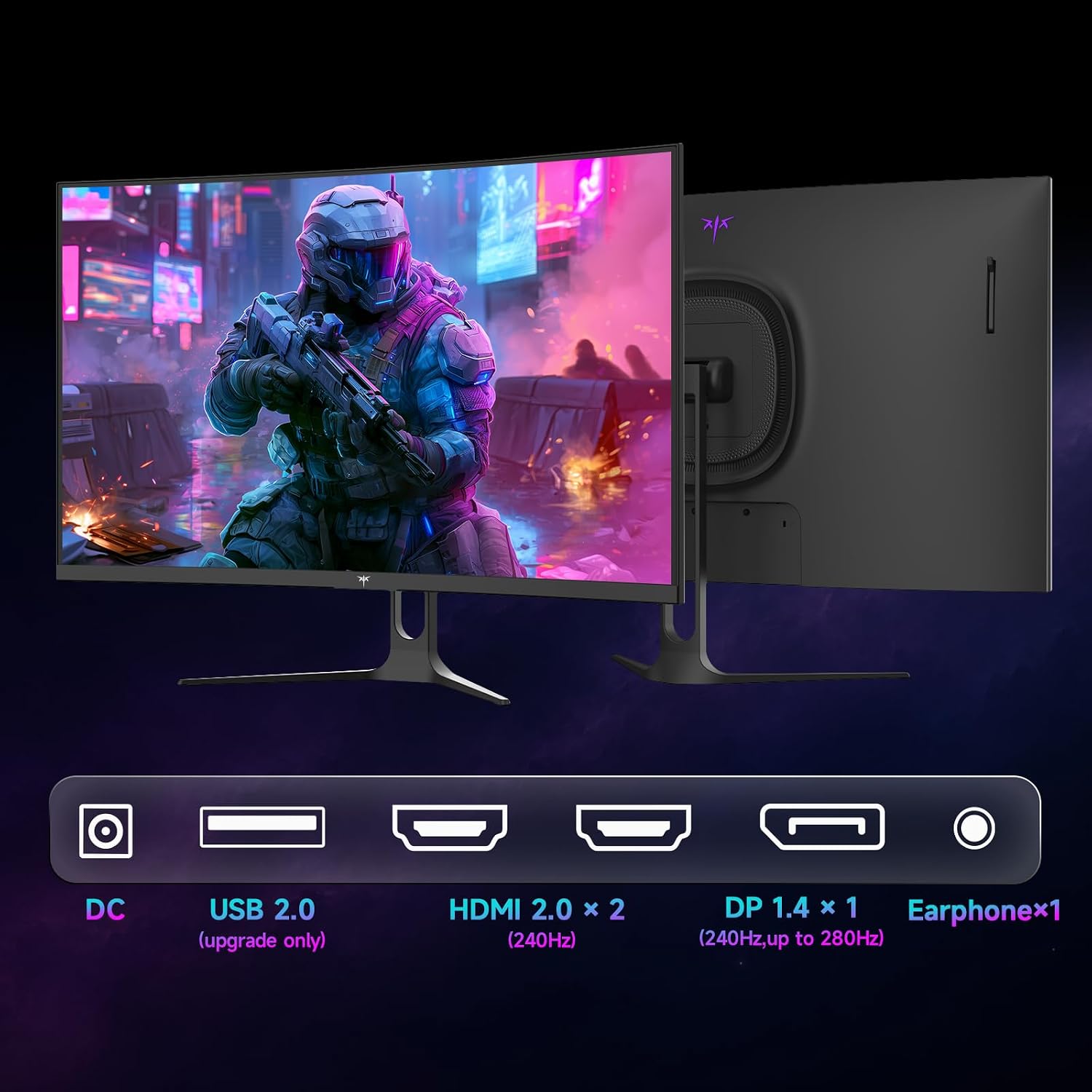 KTC 32 Inch 280Hz 240Hz Curved Gaming Monitor, FHD PC Monitor 1080P, H32C5 thumbnail