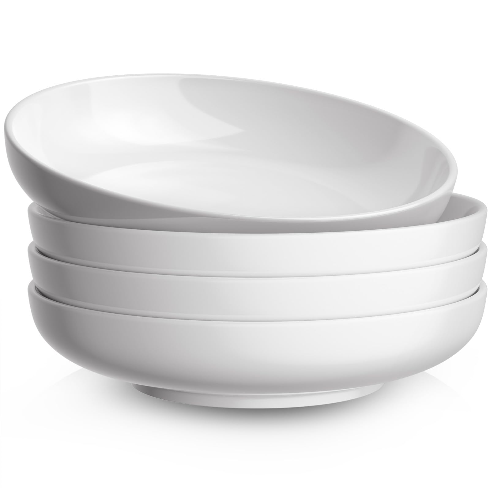 Quatish Pasta Bowls Plates Set of 6, Ceramic Salad Soup Bowls for Dinner thumbnail