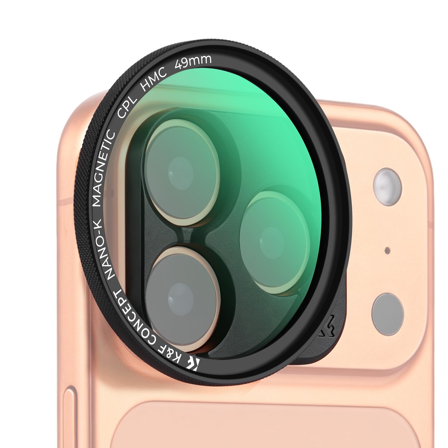 K&F CONCEPT Magnetic CPL Filter Set Compatible with iPhone 17 Pro & Pro Max, 49mm Phone Lens Filter Kit with Direct-Fit Camera Base, Case Compatible Circular Polariser for iPhone
