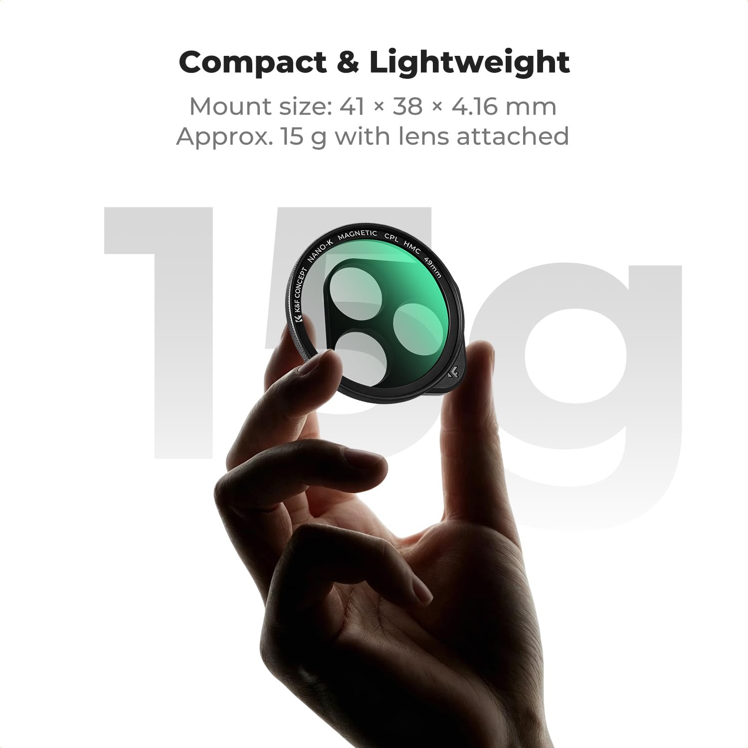 K&F CONCEPT Magnetic CPL Filter Set Compatible with iPhone 17 Pro & Pro Max, 49mm Phone Lens Filter Kit with Direct-Fit Camera Base, Case Compatible Circular Polariser for iPhone thumbnail