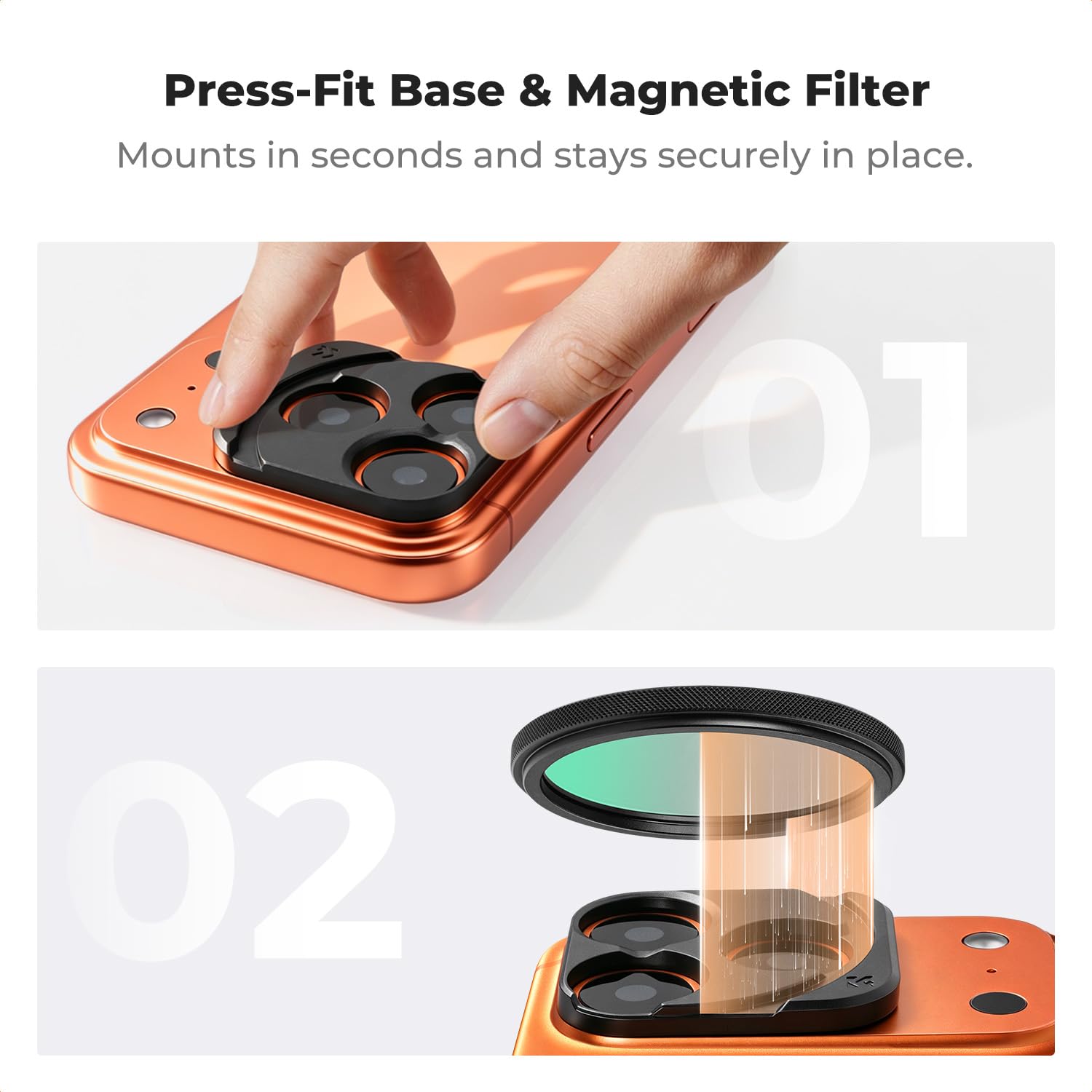 K&F CONCEPT Magnetic CPL Filter Set Compatible with iPhone 17 Pro & Pro Max, 49mm Phone Lens Filter Kit with Direct-Fit Camera Base, Case Compatible Circular Polariser for iPhone thumbnail