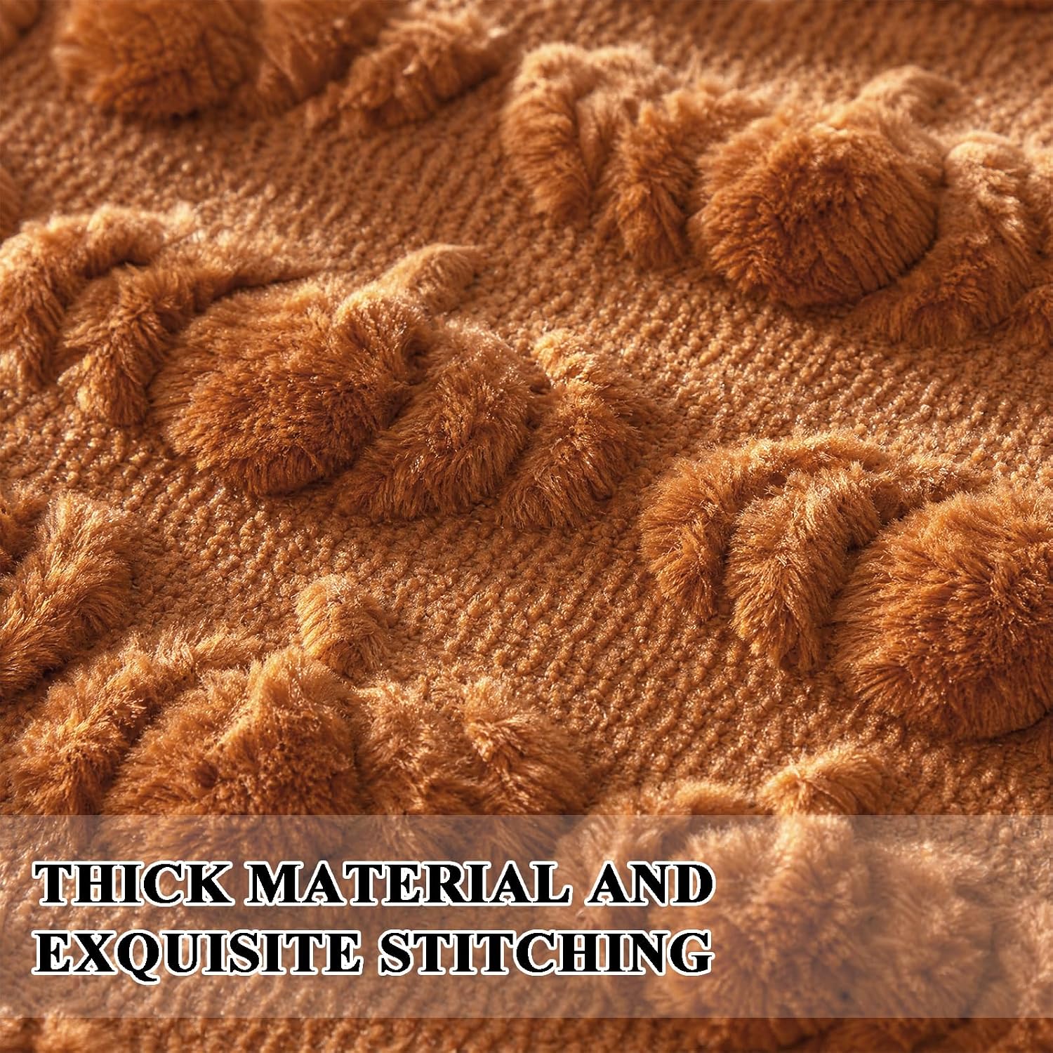 Caramel Soft Rust Faux Fur Pumpkins Long Fall Table Runner 3D Plush Pumpkin thumbnail