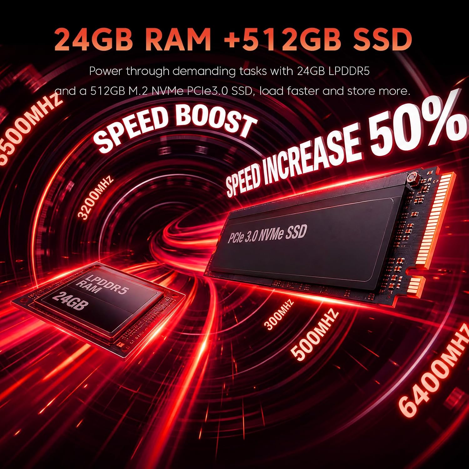 Gaming Laptop with AMD Ryzen 7 H255 (up to 4.9GHz),24GB DDR5 512GB NVMe SSD thumbnail