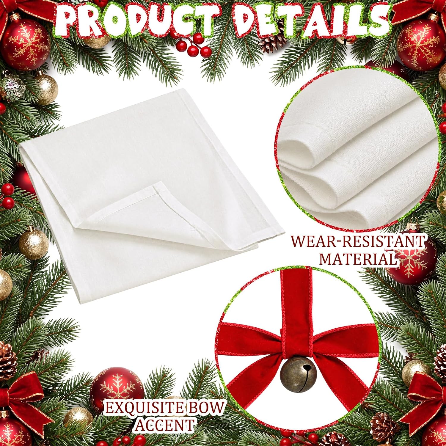 Tingjoo Red Velvet Bow Table Runner Christmas Decorations 13 x 72 Inch thumbnail