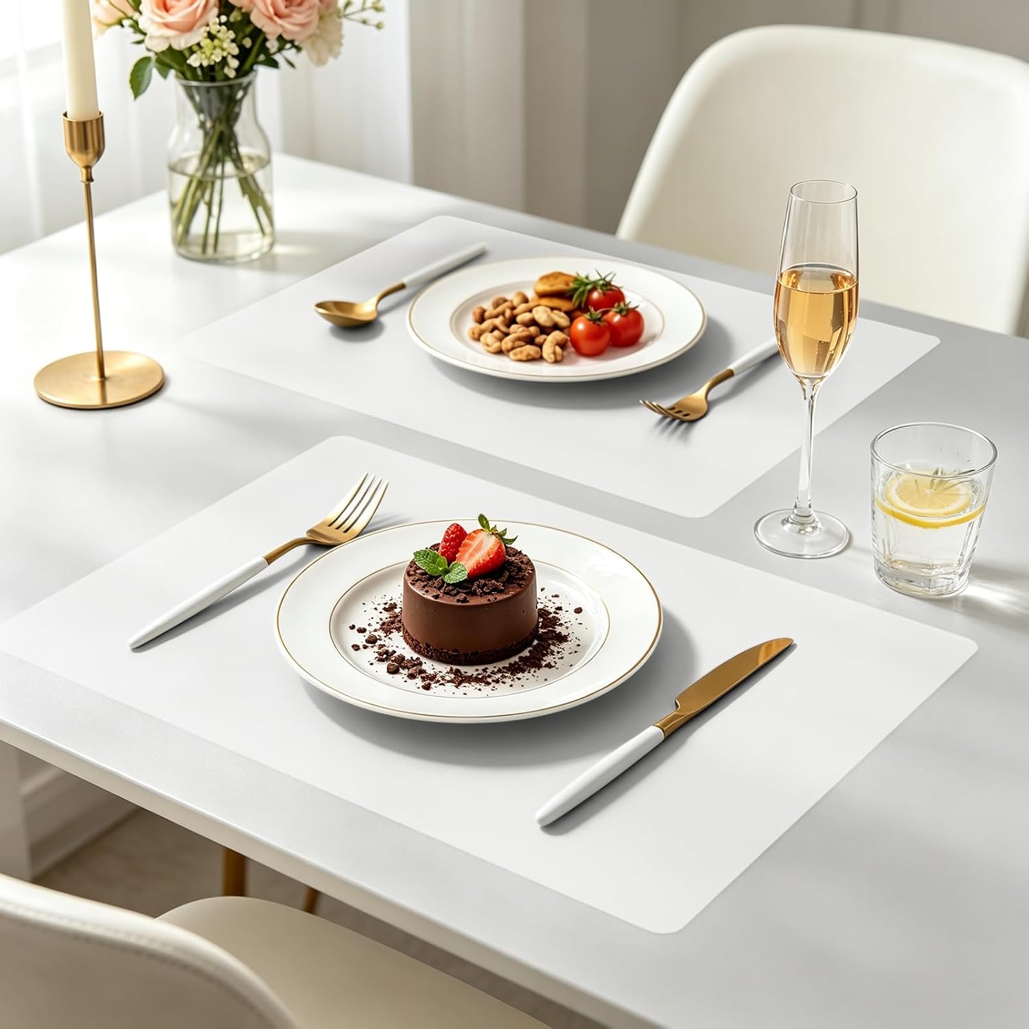 4 Pcs Silicone Placemats for Dining Table, Food-Grade Silicone Mats thumbnail