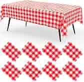 SmoothNovelty 54 x 80 Inch Christmas Plaid Tablecloth Rectangle, Red thumbnail