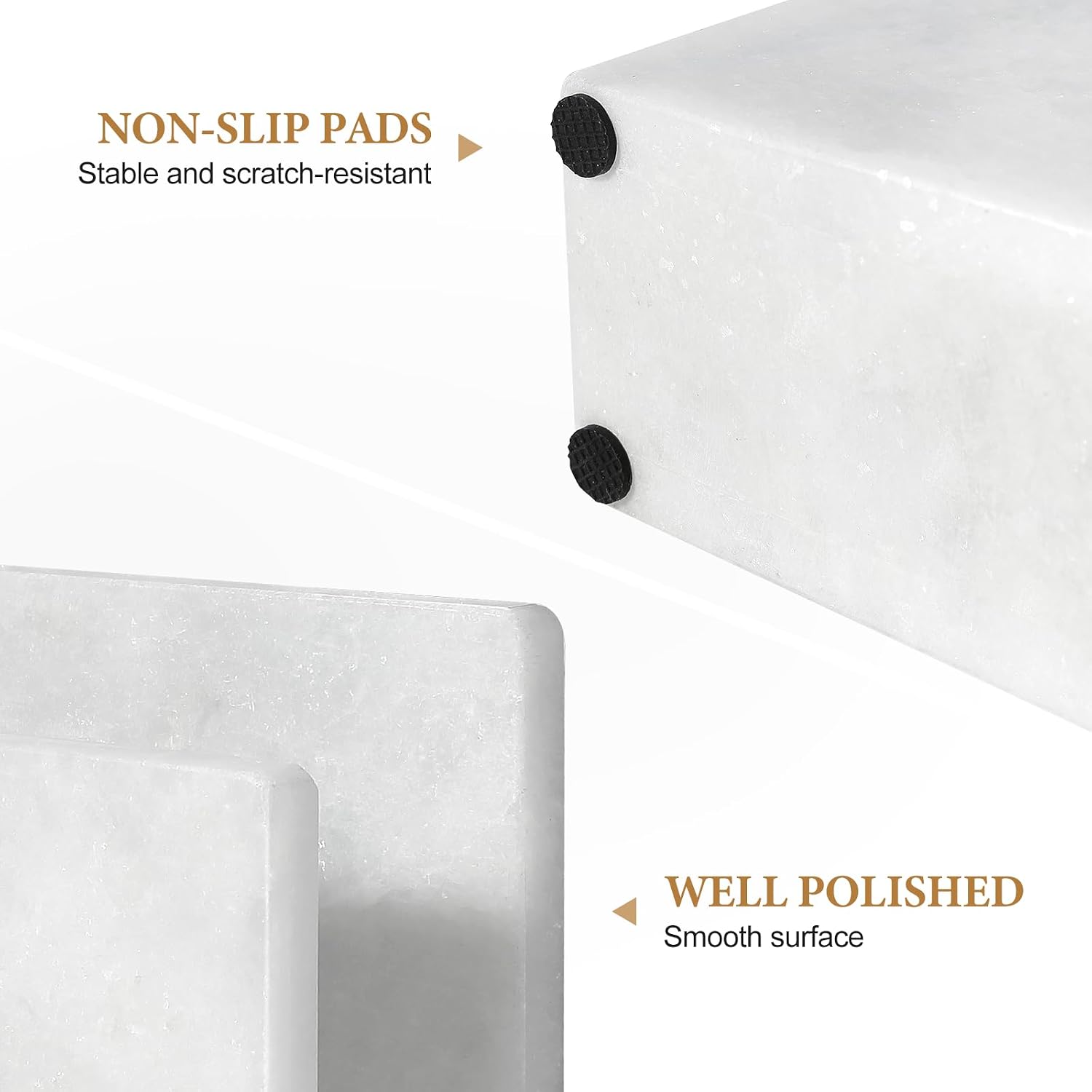 Koville Marble Napkin Holder for Table, 5" Natural Stone Napkin Holder for Kitchen Countertop Dining Room, Modern Napkin Dispenser for Cocktail Tissue Party Bar, Decorative Tissue Paper Holder(White) thumbnail