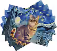 Bloss Christmas Placemats Set of 6, 12" x 18" Xmas Grinch Table Mats thumbnail