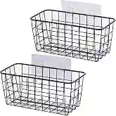 6 Pack 8.1" Round Wire Baskets, Small Black Mesh Fruit Storage for Kitchen