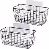 6 Pack 8.1" Round Wire Baskets, Small Black Mesh Fruit Storage for Kitchen thumbnail