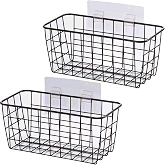 6 Pack 8.1" Round Wire Baskets, Small Black Mesh Fruit Storage for Kitchen thumbnail