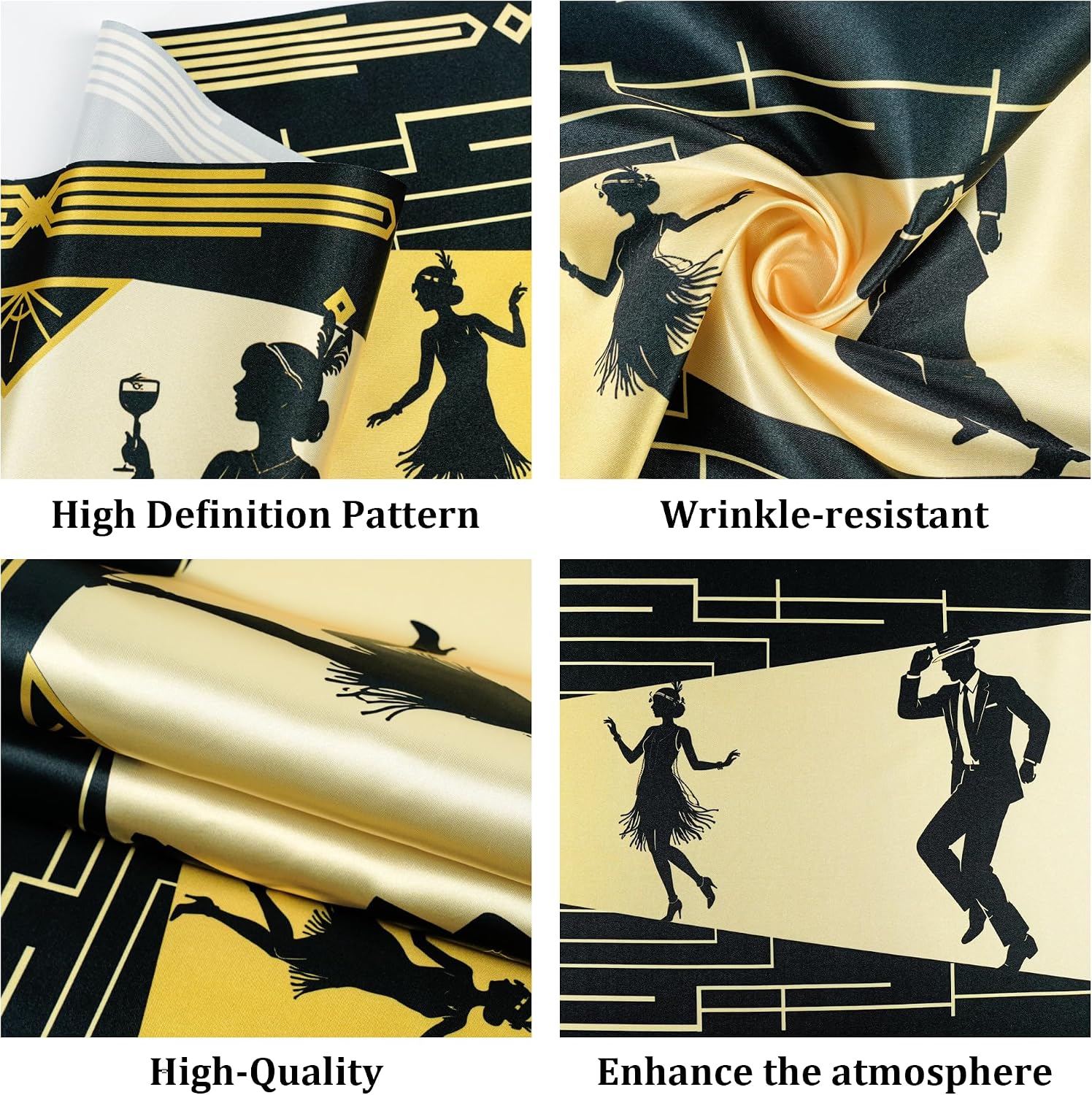 2PCS 1920s Party Decorations Table Runner, Roaring Twenties Kitchen Decor thumbnail