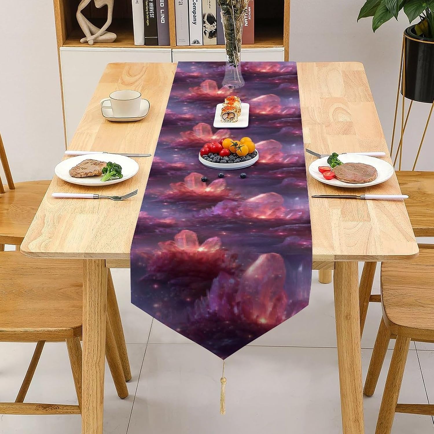 Ethereal Crystal Soft Table Runner with Tassels Farmhouse 200*33cm thumbnail
