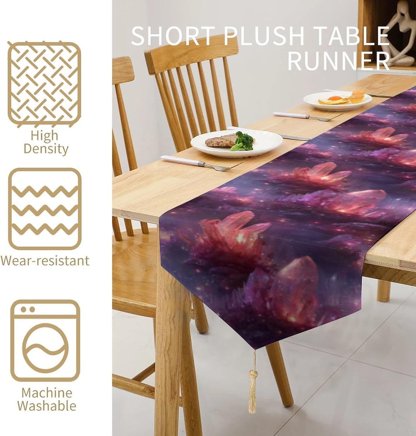 Ethereal Crystal Soft Table Runner with Tassels Farmhouse 200*33cm thumbnail