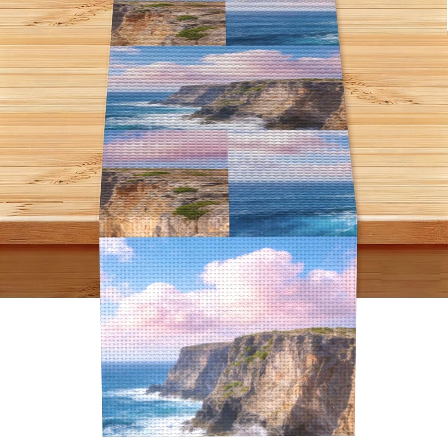 Cliffs & Ocean Print Table Runner 13x72in Table Decoration