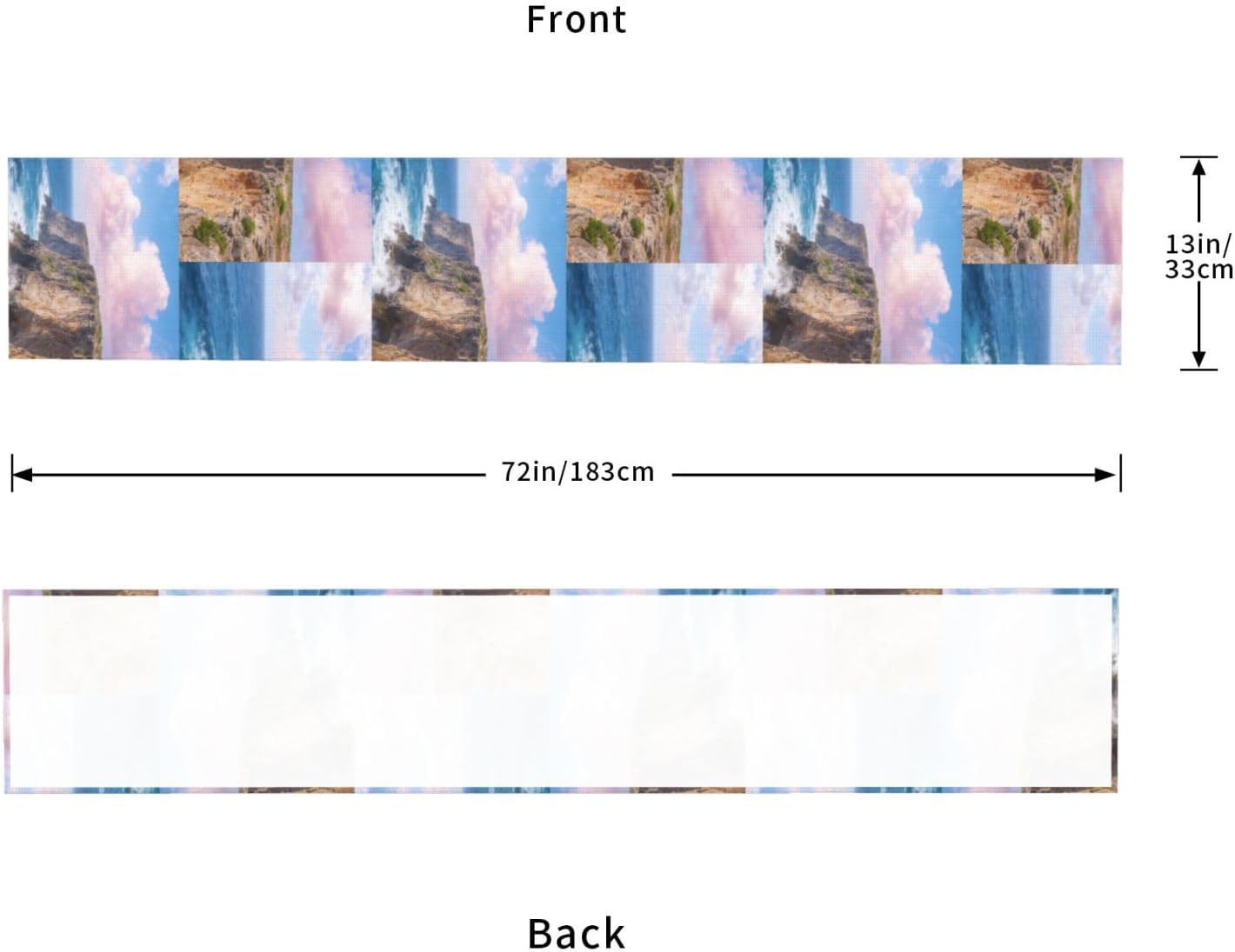 Cliffs & Ocean Print Table Runner 13x72in Table Decoration thumbnail