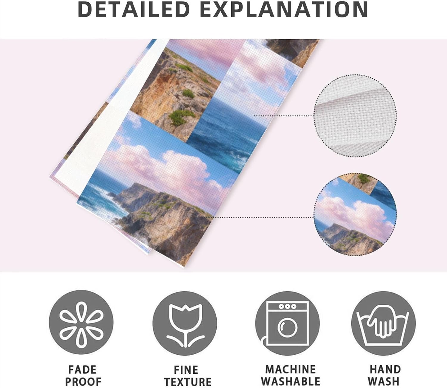 Cliffs & Ocean Print Table Runner 13x72in Table Decoration thumbnail