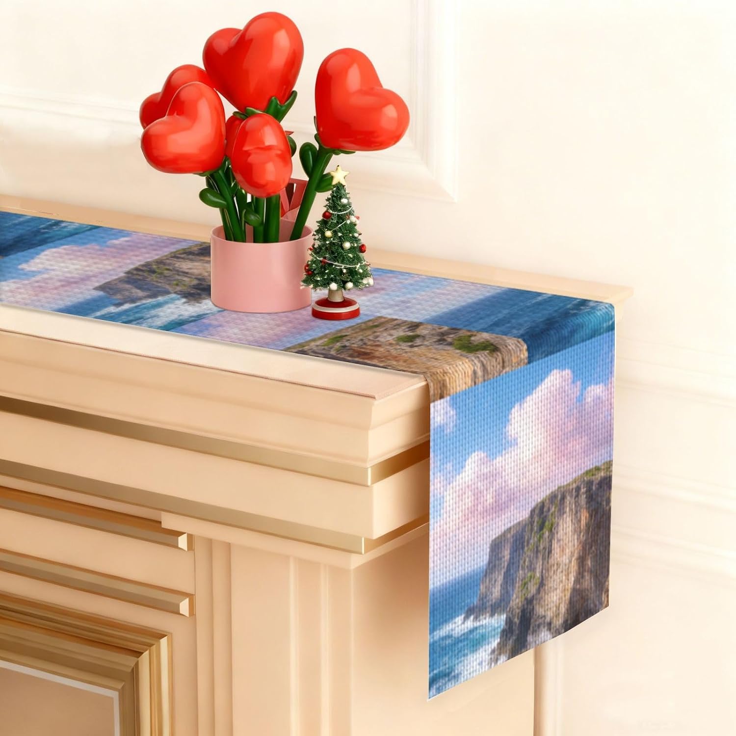 Cliffs & Ocean Print Table Runner 13x72in Table Decoration thumbnail